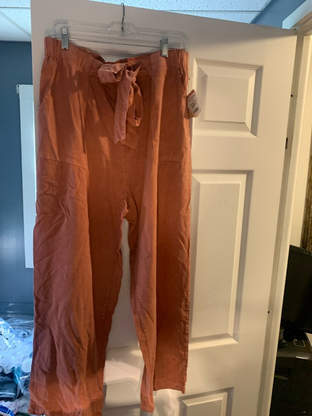Jane and Delancey High-Waist Wide Leg Pants in Terracotta